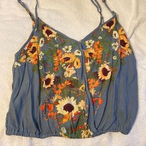 Tank top blue floral